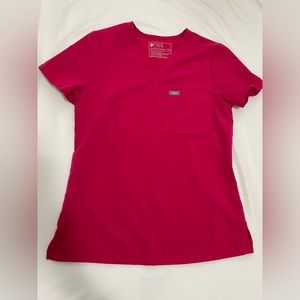 COPY - FIGS XXS One Pocket Scrub Top Ultra Rose